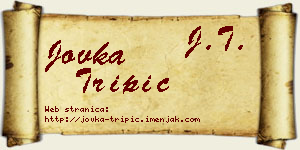 Jovka Tripić vizit kartica